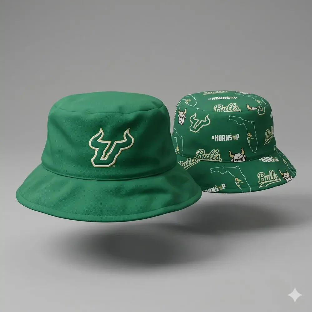 USF South Florida Bulls Mens OS Preppy Athleisure Outdoors Reversible Bucket Hat
